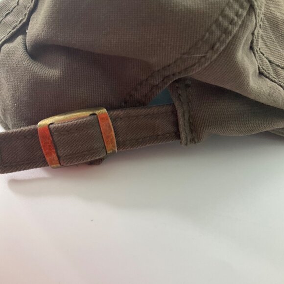 VTG Born Fashion Y2K Quilted Olive Green Cotton Flat Newsboy Cap Hat Adjustable - Picture 7 of 8